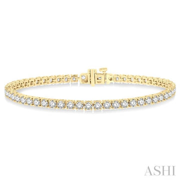 6 Ctw Round Cut Diamond Tennis Bracelet in 14K Yellow Gold
